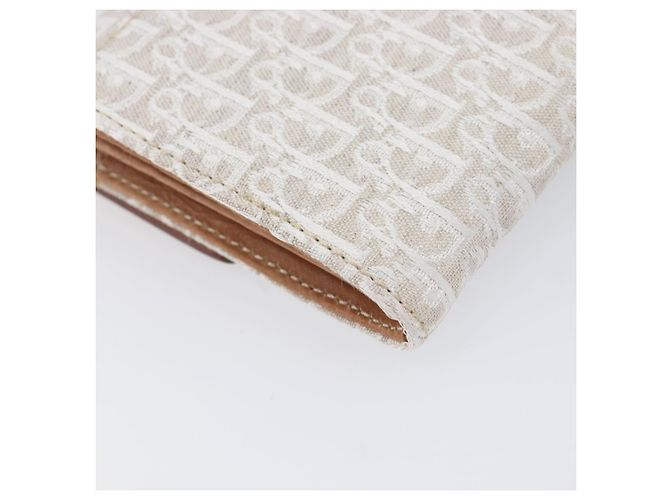 Cartera larga Christian Dior Trotter Canvas Blanco Plata Auth bs37382V - vista 16
