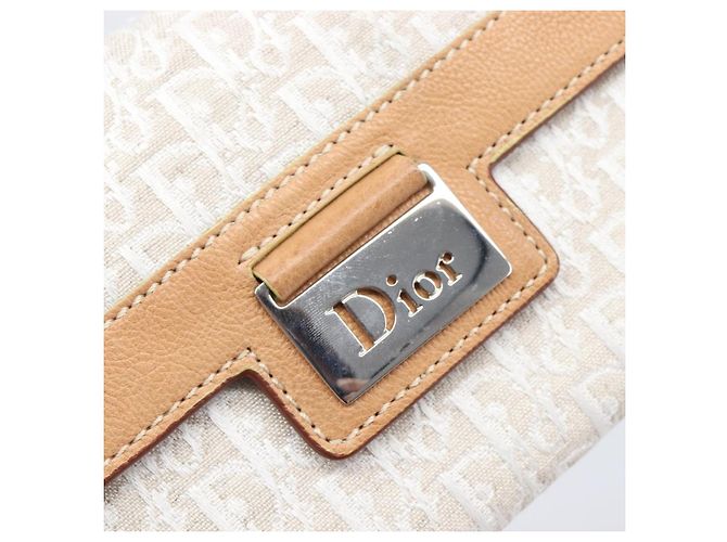 Cartera larga Christian Dior Trotter Canvas Blanco Plata Auth bs37382V - vista 17
