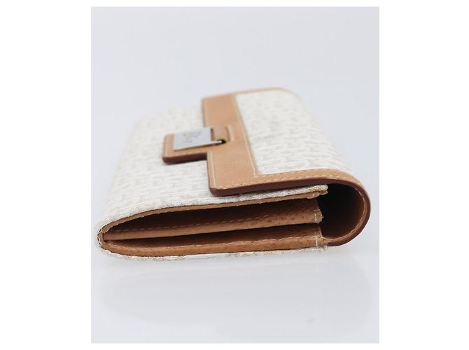 Cartera larga Christian Dior Trotter Canvas Blanco Plata Auth bs37382V - vista 3