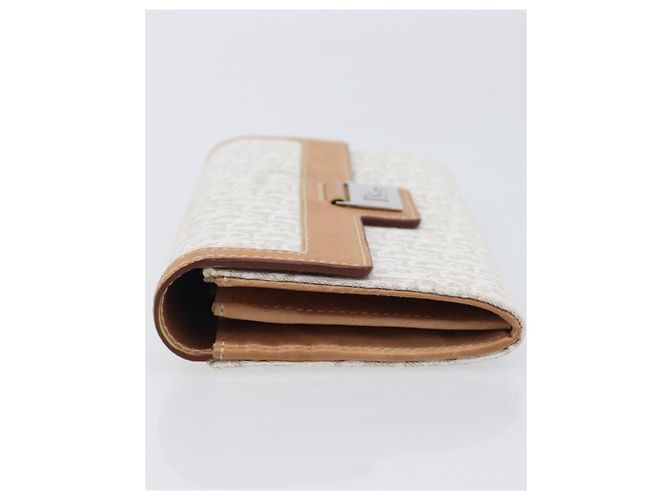 Cartera larga Christian Dior Trotter Canvas Blanco Plata Auth bs37382V - vista 4