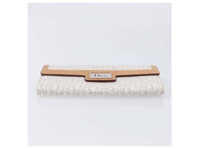 Cartera larga Christian Dior Trotter Canvas Blanco Plata Auth bs37382V - vista 6