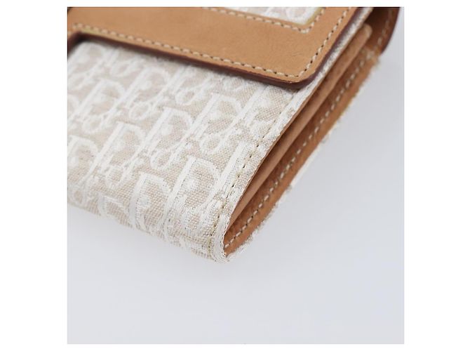 Cartera larga Christian Dior Trotter Canvas Blanco Plata Auth bs37382V - vista 7