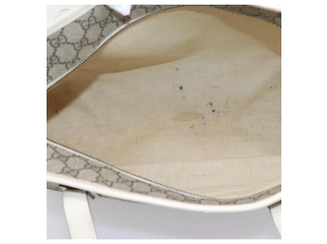 Borsa Tote GUCCI GG Supreme PVC Beige Silver 211137 Auth BA16169 Argento - vista 11