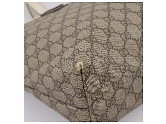 Borsa Tote GUCCI GG Supreme PVC Beige Silver 211137 Auth BA16169 Argento - vista 15