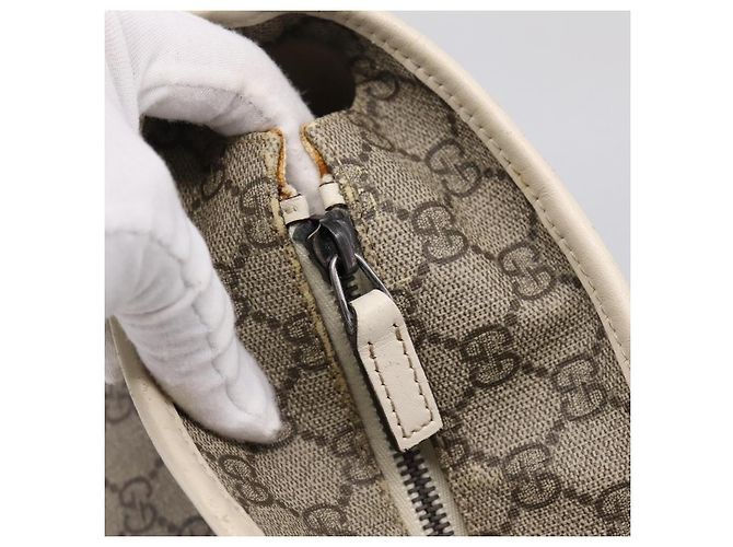Borsa Tote GUCCI GG Supreme PVC Beige Silver 211137 Auth BA16169 Argento - vista 18