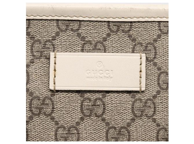 Borsa Tote GUCCI GG Supreme PVC Beige Silver 211137 Auth BA16169 Argento - vista 20