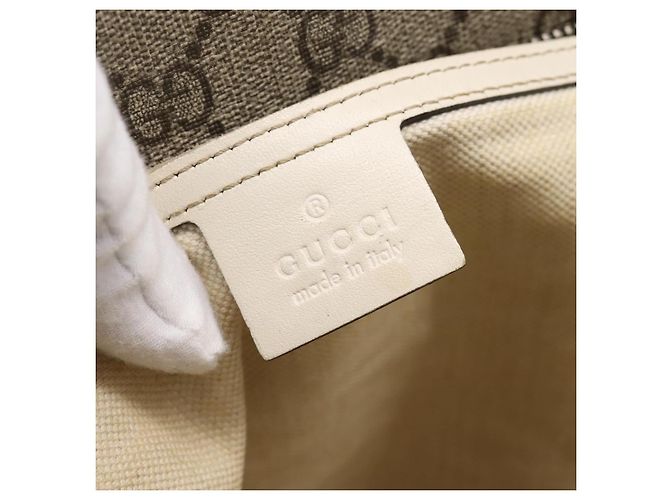 Borsa Tote GUCCI GG Supreme PVC Beige Silver 211137 Auth BA16169 Argento - vista 21