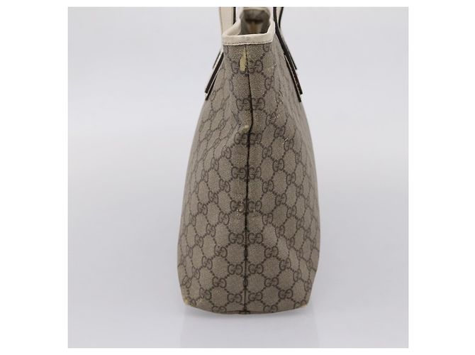 Borsa Tote GUCCI GG Supreme PVC Beige Silver 211137 Auth BA16169 Argento - vista 3