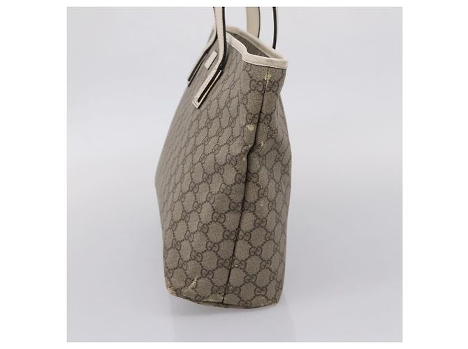 Borsa Tote GUCCI GG Supreme PVC Beige Silver 211137 Auth BA16169 Argento - vista 5
