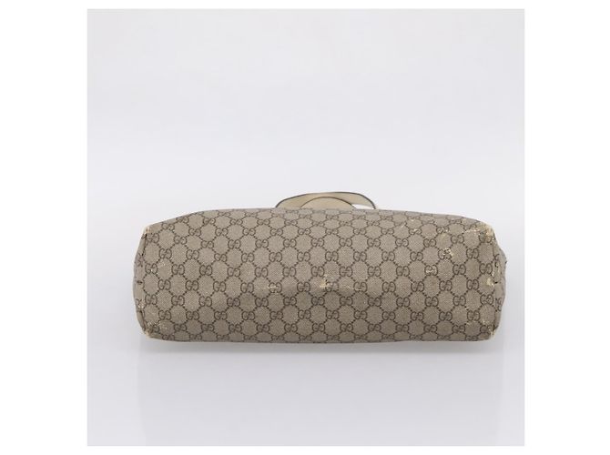Borsa Tote GUCCI GG Supreme PVC Beige Silver 211137 Auth BA16169 Argento - vista 7