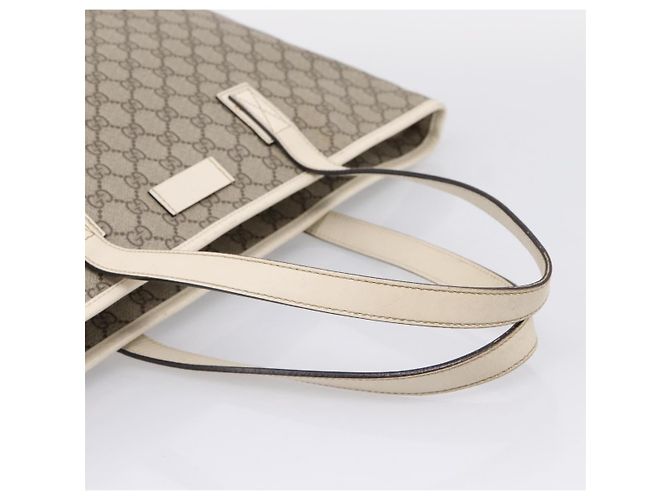 Borsa Tote GUCCI GG Supreme PVC Beige Silver 211137 Auth BA16169 Argento - vista 9