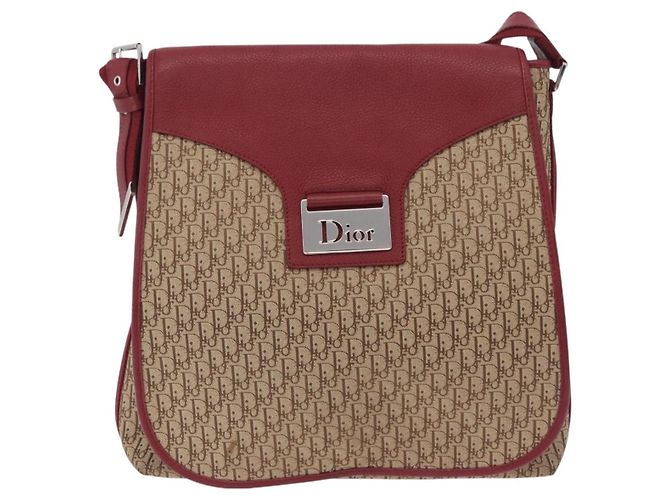 Borsa a tracolla Christian Dior Trotter Canvas Beige Silver Auth ka6335V Argento - vista 13