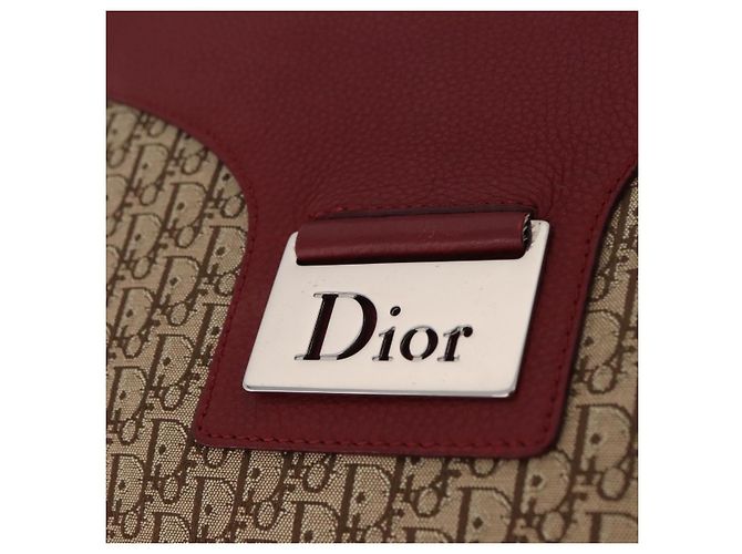 Borsa a tracolla Christian Dior Trotter Canvas Beige Silver Auth ka6335V Argento - vista 19