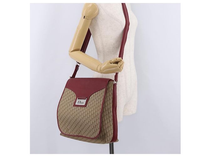 Borsa a tracolla Christian Dior Trotter Canvas Beige Silver Auth ka6335V Argento - vista 29