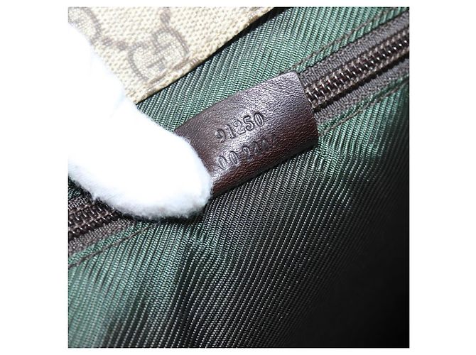 Borsa Tote GUCCI GG Supreme PVC Beige Silver 91250 Auth gh2381 Argento - vista 12