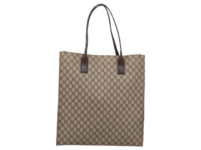 Borsa Tote GUCCI GG Supreme PVC Beige Silver 91250 Auth gh2381 Argento - vista 13