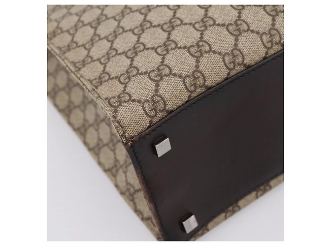 Borsa Tote GUCCI GG Supreme PVC Beige Silver 91250 Auth gh2381 Argento - vista 15