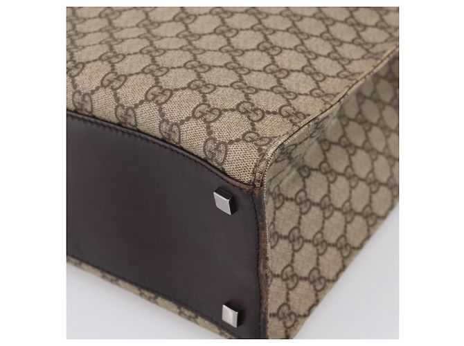 Borsa Tote GUCCI GG Supreme PVC Beige Silver 91250 Auth gh2381 Argento - vista 16