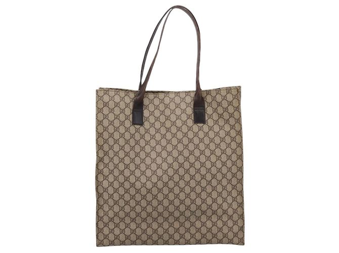 Borsa Tote GUCCI GG Supreme PVC Beige Silver 91250 Auth gh2381 Argento - vista 2