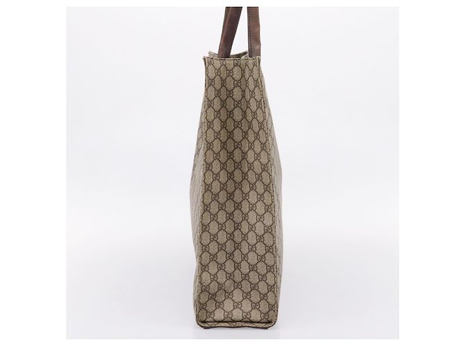 Borsa Tote GUCCI GG Supreme PVC Beige Silver 91250 Auth gh2381 Argento - vista 3