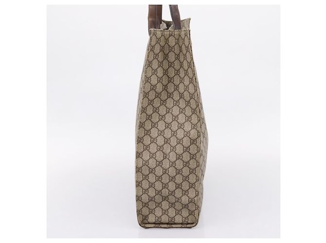 Borsa Tote GUCCI GG Supreme PVC Beige Silver 91250 Auth gh2381 Argento - vista 4