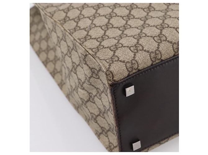 Borsa Tote GUCCI GG Supreme PVC Beige Silver 91250 Auth gh2381 Argento - vista 9