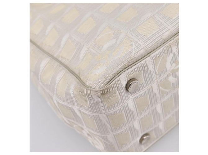 Borsa Tote CHANEL New Travel Line Canvas Beige Silver CC Auth ep16230 Argento - vista 10