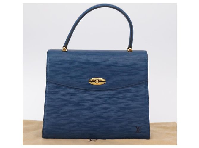 Borsa a mano LOUIS VUITTON Epi Malesherbes Blue M52375 LV Auth ka6399A - vista 12