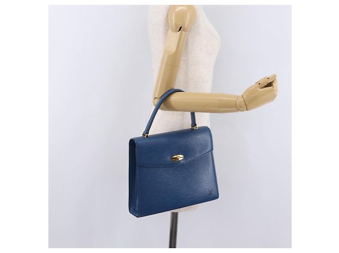 Borsa a mano LOUIS VUITTON Epi Malesherbes Blue M52375 LV Auth ka6399A - vista 29