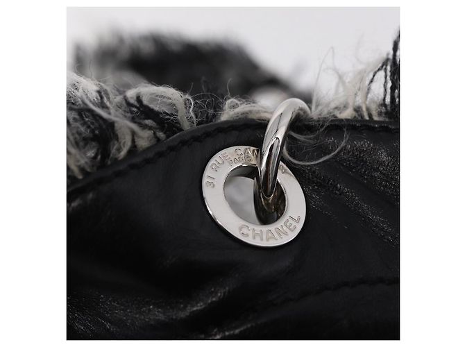 CHANEL COCO Mark Chain Tote Bag aus Leder Schwarz Silber CC Auth yk20951SAV - Ansicht 18