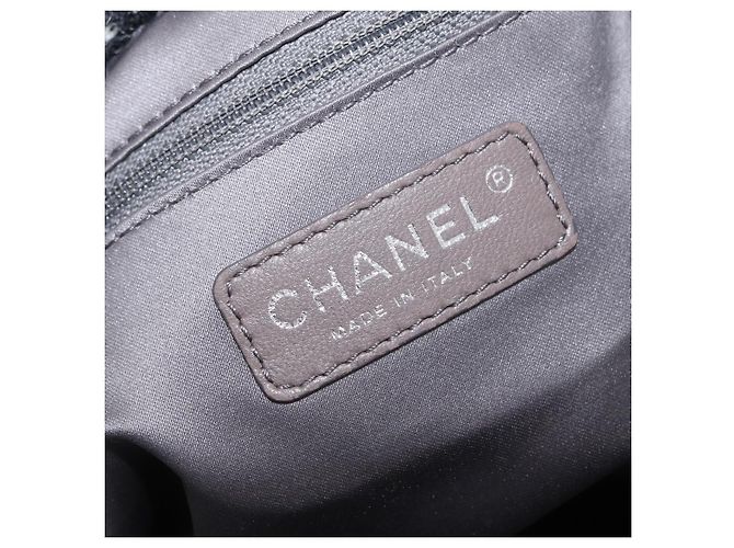 CHANEL COCO Mark Chain Tote Bag aus Leder Schwarz Silber CC Auth yk20951SAV - Ansicht 19