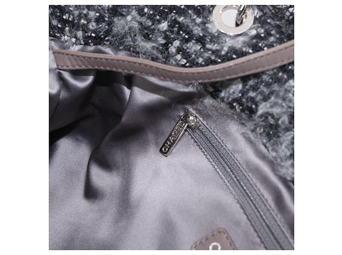 CHANEL COCO Mark Chain Tote Bag aus Leder Schwarz Silber CC Auth yk20951SAV - Ansicht 22
