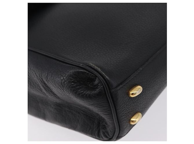 Céline Sac à main CELINE en cuir noir et or authentique ka6337 Doré - vue 16