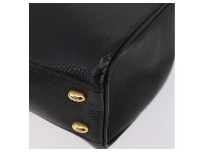 Céline Sac à main CELINE en cuir noir et or authentique ka6337 Doré - vue 17