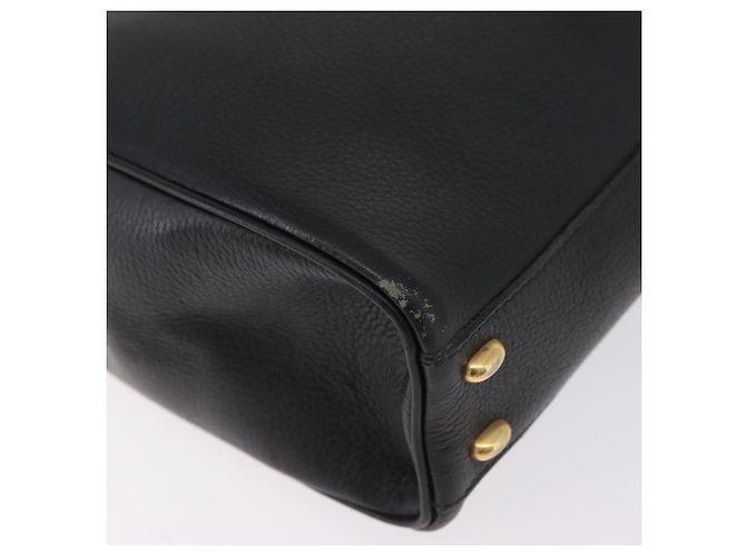 Céline Sac à main CELINE en cuir noir et or authentique ka6337 Doré - vue 18