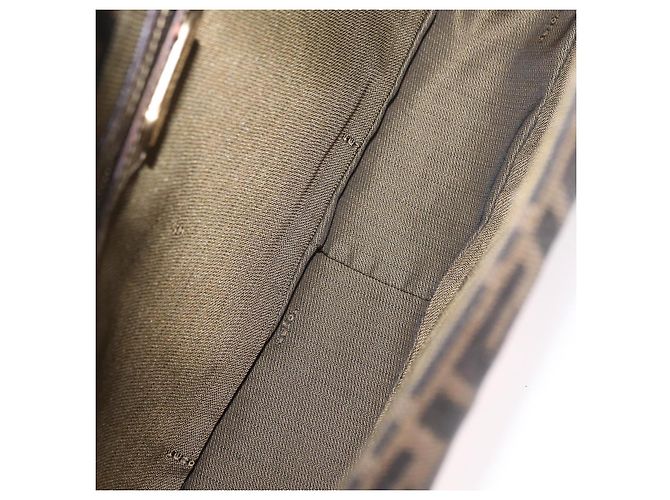 Bolso de hombro FENDI Zucca Canvas Marrón Negro Auth 206232A Castaño - vista 12