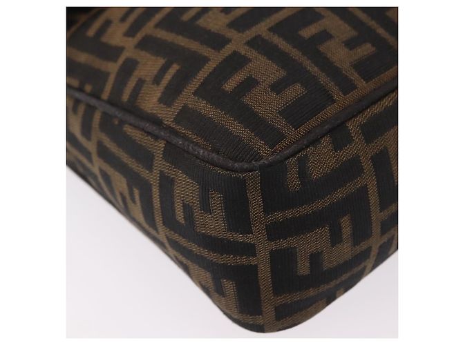 Bolso de hombro FENDI Zucca Canvas Marrón Negro Auth 206232A Castaño - vista 15
