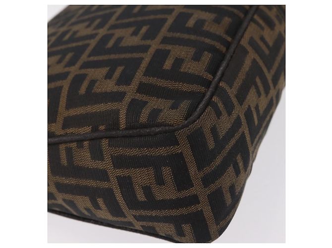 Bolso de hombro FENDI Zucca Canvas Marrón Negro Auth 206232A Castaño - vista 17