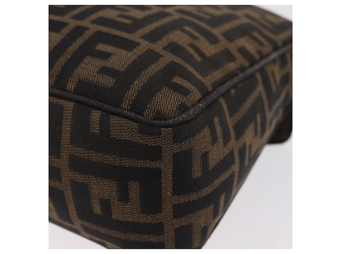Bolso de hombro FENDI Zucca Canvas Marrón Negro Auth 206232A Castaño - vista 18