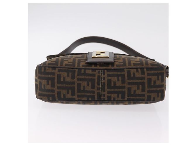 Bolso de hombro FENDI Zucca Canvas Marrón Negro Auth 206232A Castaño - vista 5