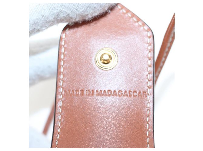 Céline CELINE Mini Shoulder Pouch Raffia 2way Beige Gold Auth 204431M Golden - Ansicht 23