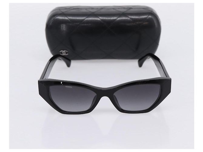 Occhiali da sole CHANEL COCO Mark Plastica Nera CC Auth 206149M Nero - vista 12