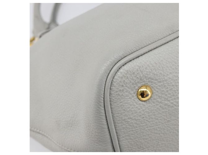 Miu Miu Handtasche Leder 2way Grau Gold Auth 206086V Braun Golden - Ansicht 15