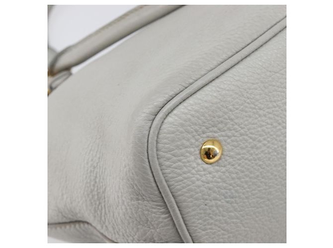 Miu Miu Handtasche Leder 2way Grau Gold Auth 206086V Braun Golden - Ansicht 17