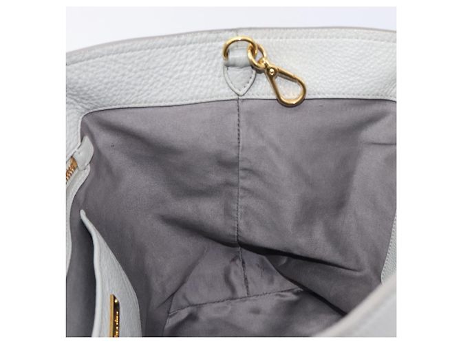 Miu Miu Handtasche Leder 2way Grau Gold Auth 206086V Braun Golden - Ansicht 20