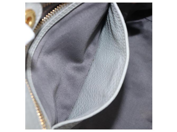 Miu Miu Handtasche Leder 2way Grau Gold Auth 206086V Braun Golden - Ansicht 24