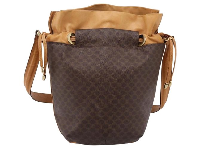 Céline CELINE Macadam Canvas Schultertasche PVC Leather Brown Gold Auth ar14297 Braun Golden - Ansicht 13