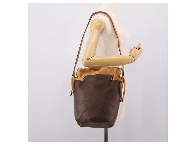 Céline CELINE Macadam Canvas Schultertasche PVC Leather Brown Gold Auth ar14297 Braun Golden - Ansicht 22