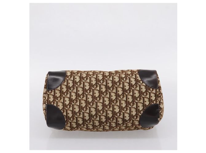 Borsa a mano Christian Dior Trotter Canvas Marrone Tono Oro Auth gh2402 - vista 5