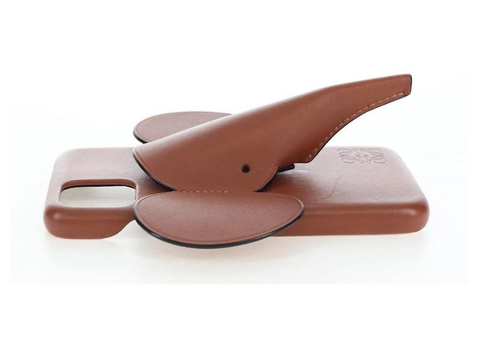 Coque LOEWE pour iPhone X & XS en cuir marron Auth ar14224 - vue 3
